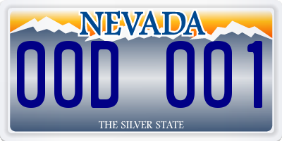 NV license plate 00D001