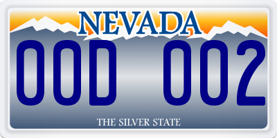 NV license plate 00D002