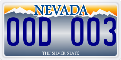 NV license plate 00D003