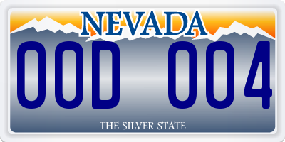 NV license plate 00D004