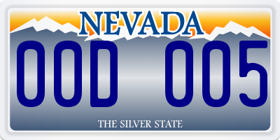 NV license plate 00D005