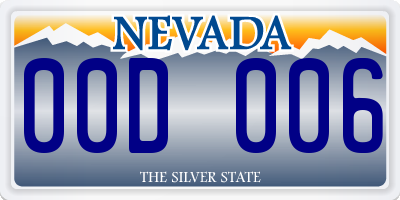 NV license plate 00D006