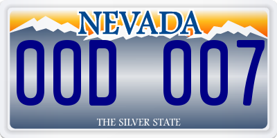 NV license plate 00D007