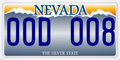 NV license plate 00D008