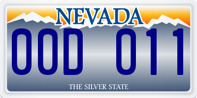 NV license plate 00D011