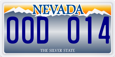 NV license plate 00D014