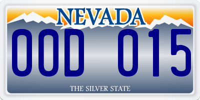 NV license plate 00D015