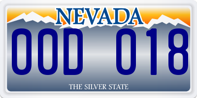 NV license plate 00D018