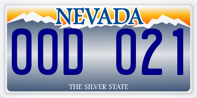 NV license plate 00D021