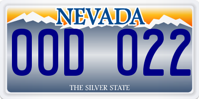 NV license plate 00D022