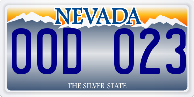 NV license plate 00D023