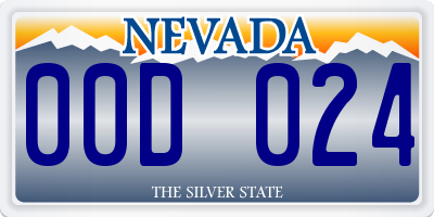 NV license plate 00D024