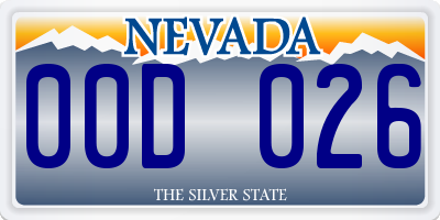 NV license plate 00D026