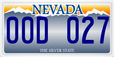 NV license plate 00D027