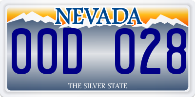 NV license plate 00D028