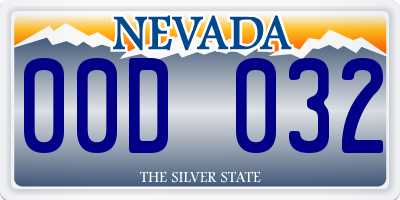 NV license plate 00D032