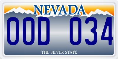 NV license plate 00D034