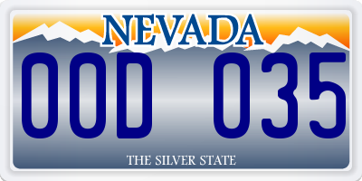 NV license plate 00D035