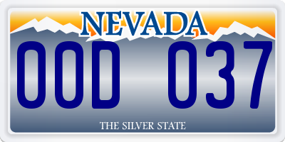 NV license plate 00D037