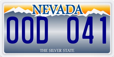 NV license plate 00D041