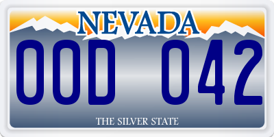 NV license plate 00D042