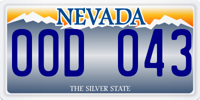 NV license plate 00D043