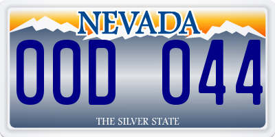 NV license plate 00D044