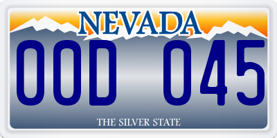 NV license plate 00D045