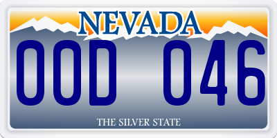 NV license plate 00D046