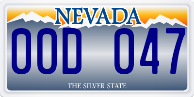 NV license plate 00D047