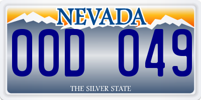 NV license plate 00D049