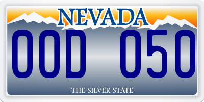 NV license plate 00D050