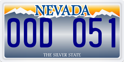 NV license plate 00D051