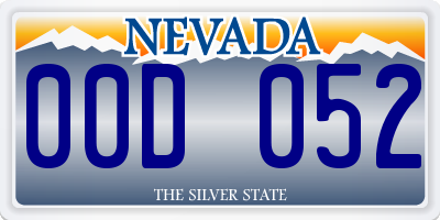 NV license plate 00D052