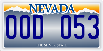 NV license plate 00D053