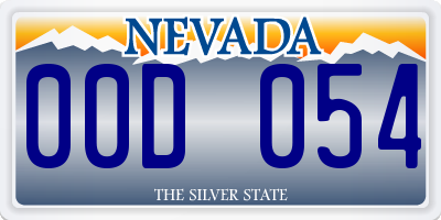 NV license plate 00D054