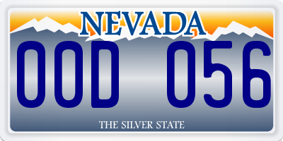 NV license plate 00D056