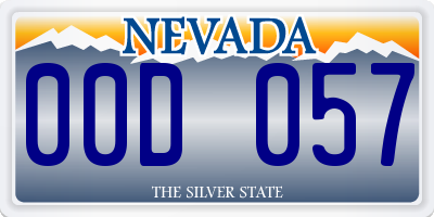 NV license plate 00D057