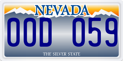 NV license plate 00D059