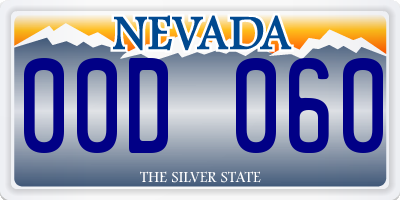 NV license plate 00D060