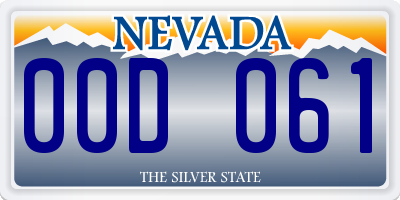 NV license plate 00D061