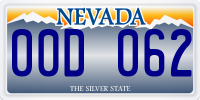 NV license plate 00D062