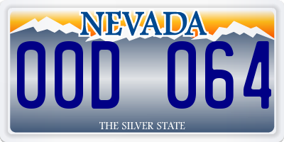 NV license plate 00D064