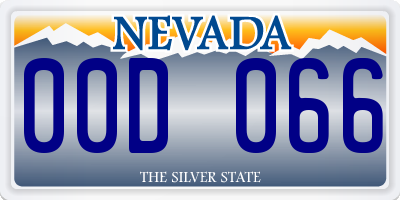 NV license plate 00D066