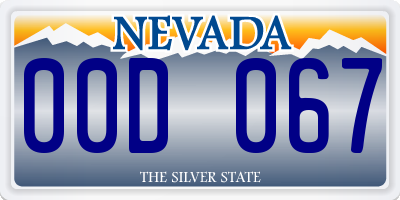 NV license plate 00D067