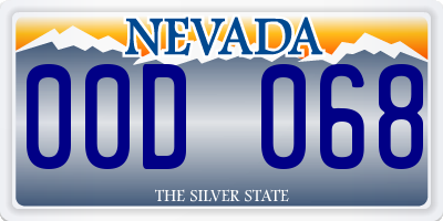 NV license plate 00D068