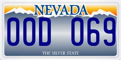 NV license plate 00D069