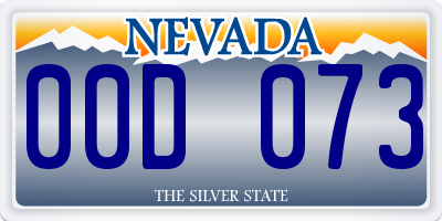 NV license plate 00D073