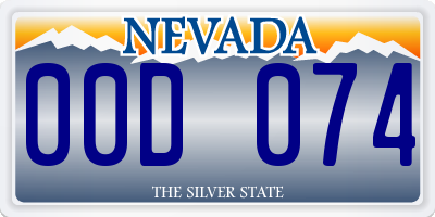 NV license plate 00D074