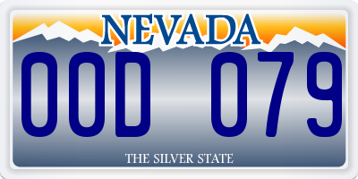 NV license plate 00D079